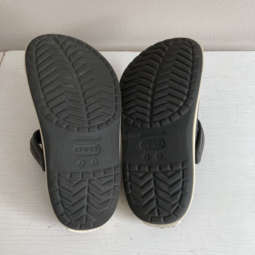 Crocs Kids Classic Crocbands Clogs Youth Unisex Shoes Size J3 Black Comfort - Picture 9 of 10
